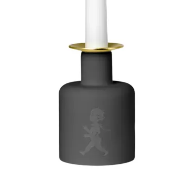 Ljusstake Keramik Mörkgrå