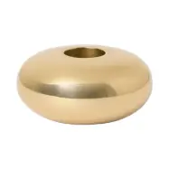 Ljusstake Mano rund låg Guld