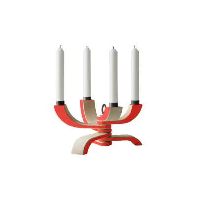 Ljusstake Nordic Light 4 Röd