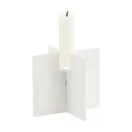 Ljusstake Square 9 cm, Vit