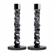 Orrefors Carat ljusstake 2-pack antracit 24,2 cm