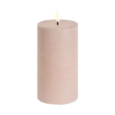 Uyuni Lighting - PILLAR LED-stearinljus, beige, höjd 15 cm, vax