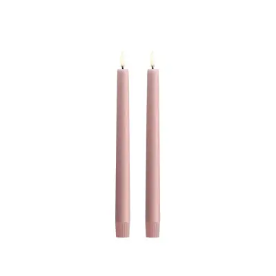Uyuni Lighting - TAPER LED-ljusstake, 2-pack, rosé, höjd 25 cm –