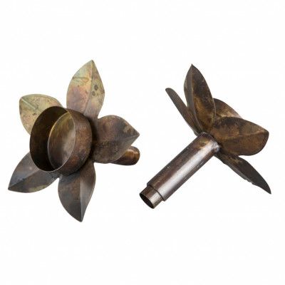 Värmeljushållare till flaska, brun