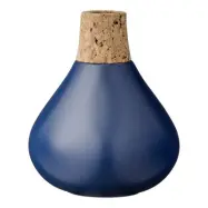 Vas Bloomingville Ø10xH12 cm, Mörkblå/Kork