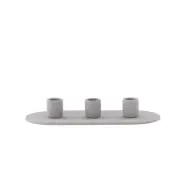 VENTURE DESIGN Dian ljusstake, oval - grå färg lera (4x24x10,5)