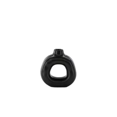 VENTURE DESIGN Judi ljusstake - mattsvart stengods (13x6x13H)