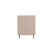 VIND KOLLEKTION Björkön Högskåp, m. 2 dörrar och 3 hyllplan - vitmålad faner och svart stål