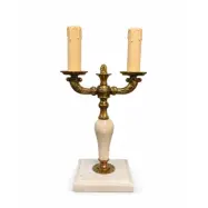 Vintage by Bright 1-2-3 Kandelaber-Lampa Mässing&Vit, Mässing&Marmor 30cm