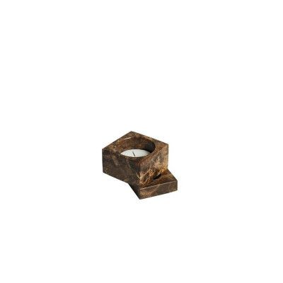 Woud - Jeu de dés 1 Ljusstake Brown Marble