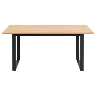 ACT NORDIC Amble matbord, rektangulärt - naturlig vild ek melamin och svart metall