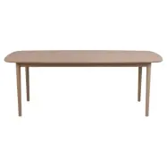 ACT NORDIC Aston matbord, med utdrag - vitpigmenterad ekfaner och ek (210x100)