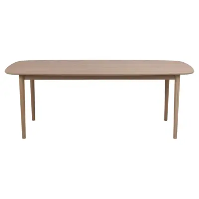 ACT NORDIC Aston matbord, med utdrag - vitpigmenterad ekfaner och ek (210x100)