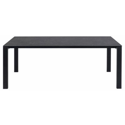 ACT NORDIC Brentford matbord, rektangulärt - svart Fairbanks keramik och svart metall (200x90)