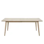 ACT NORDIC Century Matbord - Naturfärgat Trä, Vitpigmenterad Ek, med Utdragsfunktion, Rektangulär (75 x 200 x 100 cm)