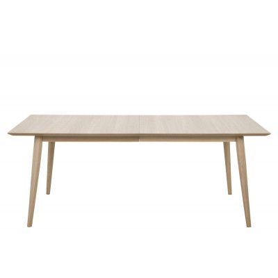 ACT NORDIC Century Matbord - Naturfärgat Trä, Vitpigmenterad Ek, med Utdragsfunktion, Rektangulär (75 x 200 x 100 cm)