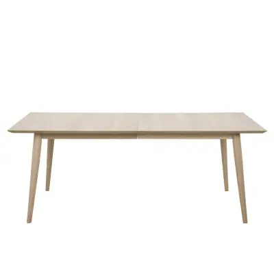 ACT NORDIC Century Matbord - Naturfärgat Trä, Vitpigmenterad Ek, med Utdragsfunktion, Rektangulär (75 x 200 x 100 cm)