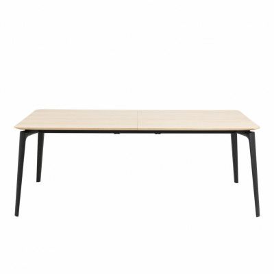 ACT NORDIC Connect Matbord med Utdragsfunktion - Naturlig Ekfanér och Svart Stål