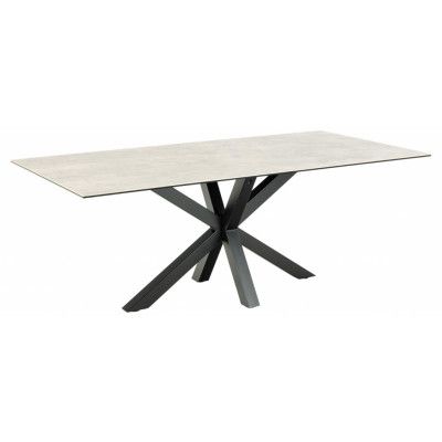 ACT NORDIC Heaven matbord, rektangulärt - grå keramik och svart stål (200x100)