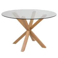 ACT NORDIC Heaven Matbord, Runt - Klarglas och Ekfolie Metall (Ø 119 cm)