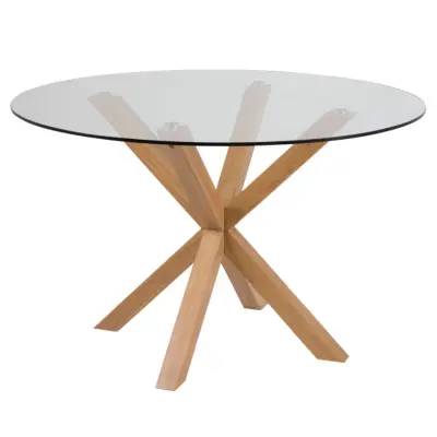 ACT NORDIC Heaven Matbord, Runt - Klarglas och Ekfolie Metall (Ø 119 cm)