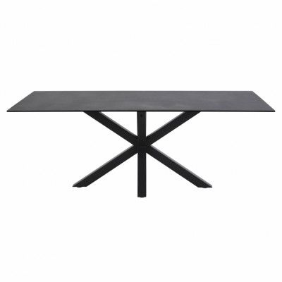 ACT NORDIC Heaven Matbord - Svart Glas / Keramik och Svart Metall (160 x 90 cm)