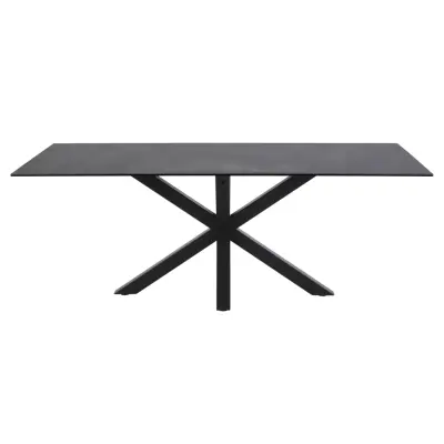 ACT NORDIC Heaven Matbord - Svart Glas / Keramik och Svart Metall (160 x 90 cm)