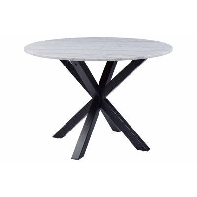 ACT NORDIC Heaven Matbord - Vit / Svart Marmor / Metall, Runt (Ø 110 cm)