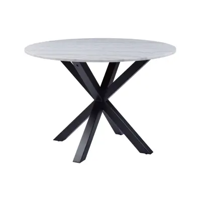 ACT NORDIC Heaven Matbord - Vit / Svart Marmor / Metall, Runt (Ø 110 cm)