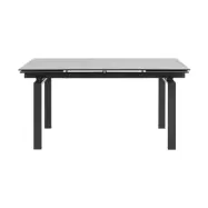 ACT NORDIC Huddersfield Matbord med 2 Förlängningsskivor - Svart Glas och Metall (160 / 240 x 85 cm)