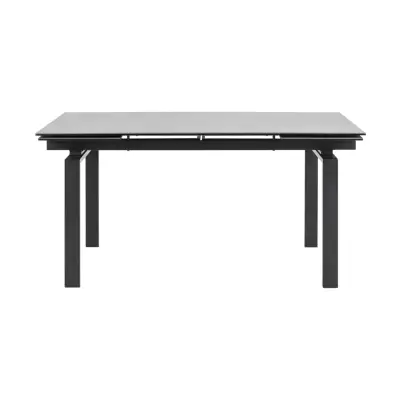 ACT NORDIC Huddersfield Matbord med 2 Förlängningsskivor - Svart Glas och Metall (160 / 240 x 85 cm)
