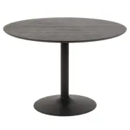 ACT NORDIC Ibiza Matbord, Runt - Svart Askfanér och Svart Metall (Ø 110 cm)