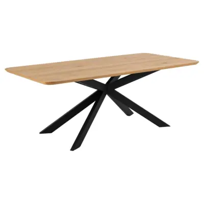 ACT NORDIC Irwine matbord, rektangulärt - matt vild ekfaner och svart stål (200x100)