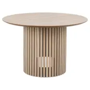 ACT NORDIC Linley matbord, runt - vitpigmenterad ekfanér och ek (Ø120)