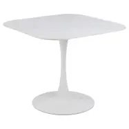 ACT NORDIC Malta matbord, fyrkantigt - vit Unico keramik och vitt stål (90x90)