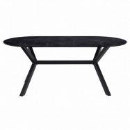 ACT NORDIC Oval Laxey Matbord - Svart Glas / Keramik och Svart Metall