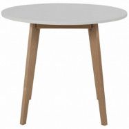 ACT NORDIC Raven Matbord, Runt - Vit MDF och Naturlig Björk