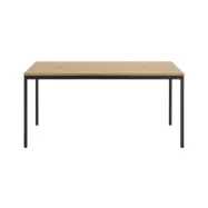 ACT NORDIC Rektangul&auml;rt Seaford Matbord - Naturlig Vildeksmelamin och Svart Metall
