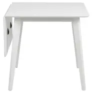 ACT NORDIC Roxby matbord, inkl. 1 extra skiva - vit MDF och gummiträ (80/120x80)