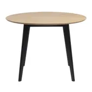 ACT NORDIC Roxby Matbord - Naturlig / Svart Ekfanér / Gummiträ, Runt (Ø 105 cm)