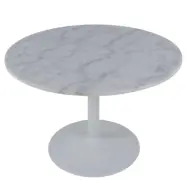 ACT NORDIC Tarifa Matbord, Runt - Vit Guangxi Marmor och Vit Metall (Ø 110 cm)