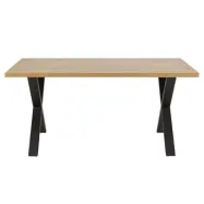 ACT NORDIC Wales Matbord - Naturlig / Svart Vildeksmelamin / Metall, Rektangulärt (160 x 90 cm)