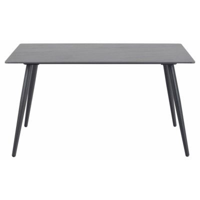 ACT NORDIC Wicklow matbord, rektangulärt - svart Grantham keramik och svart metall (140x80)