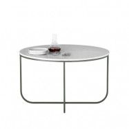 Asplund Tati matbord runt marmor carrara, stativ storm grey