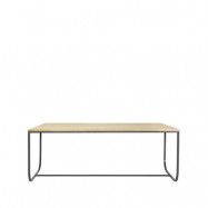 Asplund Tati matbord vitbetsad ek (p2), 200, stativ storm grey