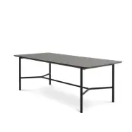 Bering matbord, rektangulärt - antracitgrå HPL och svart metall (100x220)