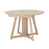 BLOOMINGVILLE Runt Owen Matbord med Utdragsfunktion - Naturlig Vittvättad Ek (Ø 118 / 168 / 218 cm)