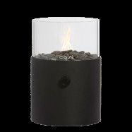 COSI FIRES Cosiscoop XL gaslykta, med glas och småsten - svart metall (H:30,5)