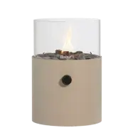 COSI FIRES Cosiscoop XL gaslykta, med glas och småsten - taupe metall (H:30,5)