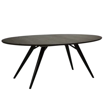 DAN-FORM ECLIPSE Matbord Bordsskiva av gråbetsad ask, oval, med förlängning